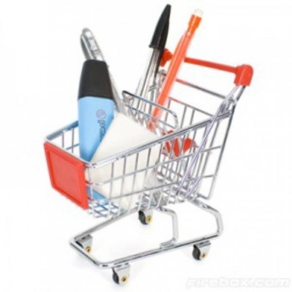 Trolley-Warenkorb, Miniatur-Supermarktbedarf für Büro, gelb