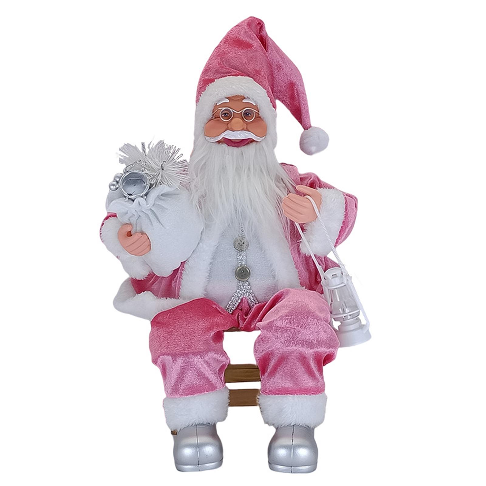 

50cm Sitting Santa Clauses Decoration Fashionable Vivid Christmas Handiworks For Office розовый