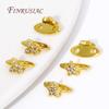 18K Gold Plated Brass with Zircon 2 Holes Beads Separators,Butterfly/Star Shape Spacer Bars,DIY Jewelry Making Supplies