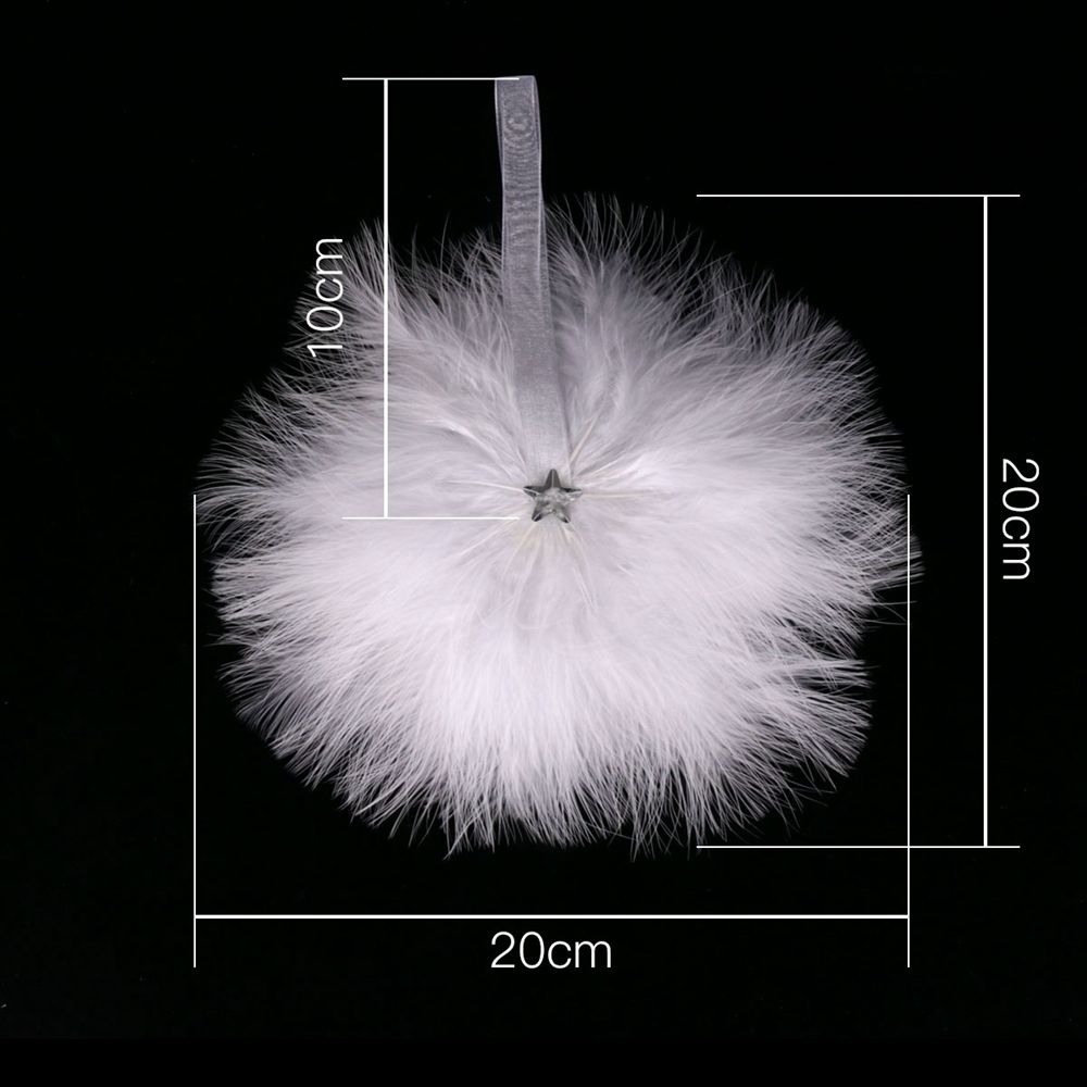Party White Home Christmas Decoration Feather Wing Hanging Feather Star Bauble Christmas Pendant