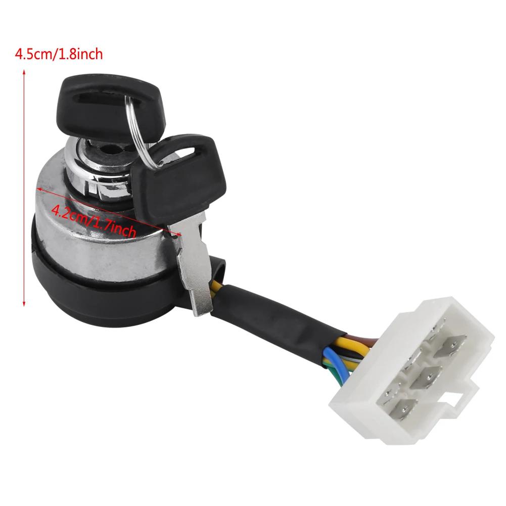 6 Wire Ignition Start Key Switch For 2.5-6.5KW 188F Gas Generator 6 Wire Ignition Key Switch Ignition Start Key Switch