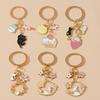 Schöner Emaillierter Tier-Cartoon-Katzen-Schlüsselanhänger Damen Mädchen Schlüsselring Anhänger für Auto-Schlüsselhalter Handtaschen-Anhänger DIY Schmuck Geschenk
