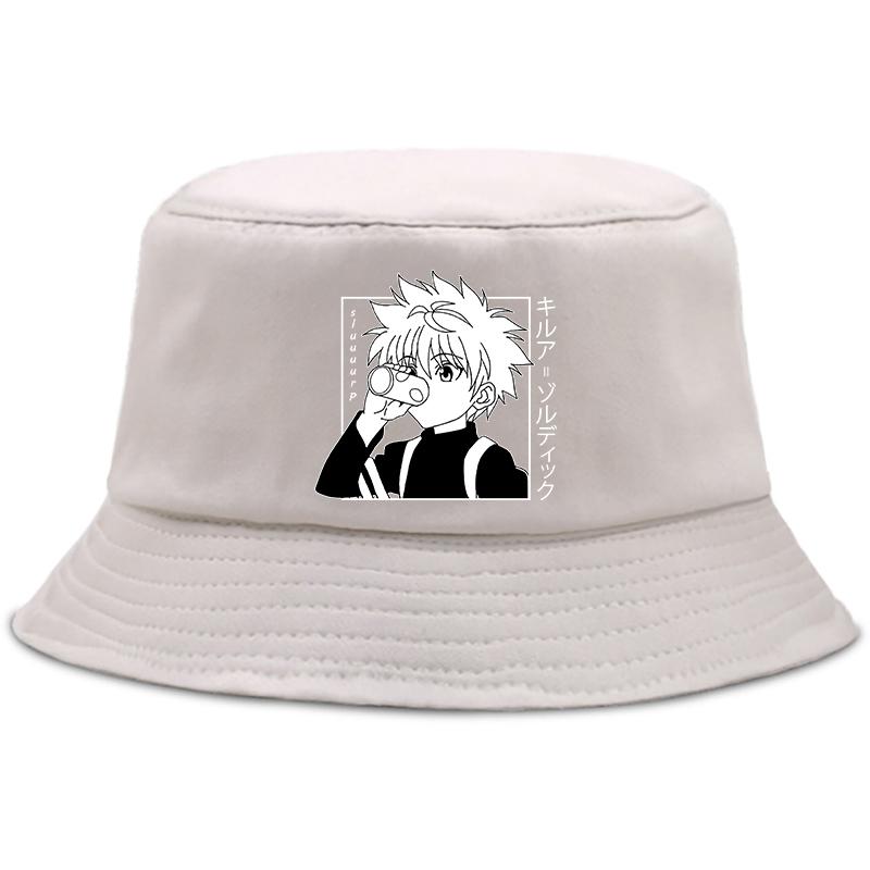Hunter X Hunter Printed Summer Hat Women Unisex Panama Bucket Cap The Design Flat Visor Zoldyck Hisoka 90s Anime  Fisherman Hat