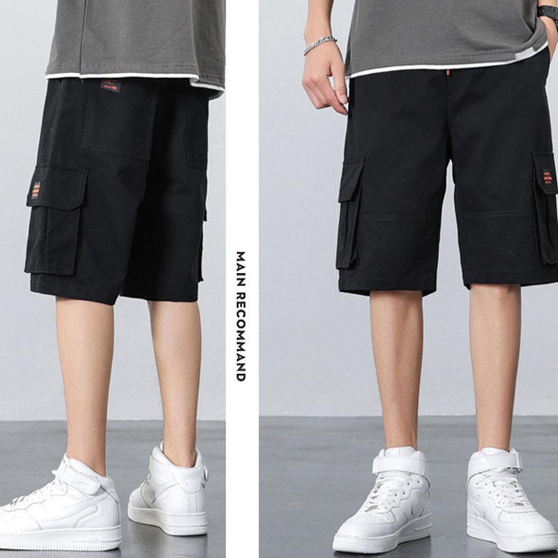 Men's Thin Casual Pants Loose Sports Style Cargo Shorts Summer Breathable Cool Five Pants Beltless Comfortable Sports Shorts