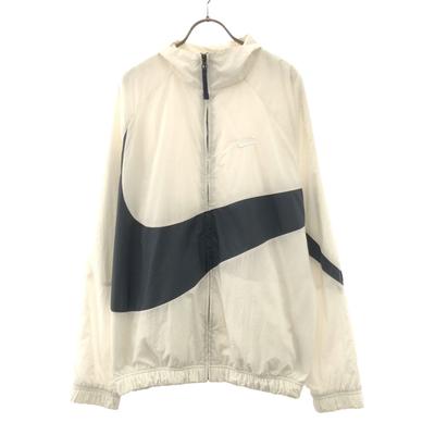Logo Embroidery Nylon Jacket L Windbreaker with Mesh Lining Men's Used
