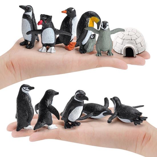 11Pcs/Set Animal Model Realistic Cognitive Education PVC Great Penguin Simulation Animal Model Birthday Gift