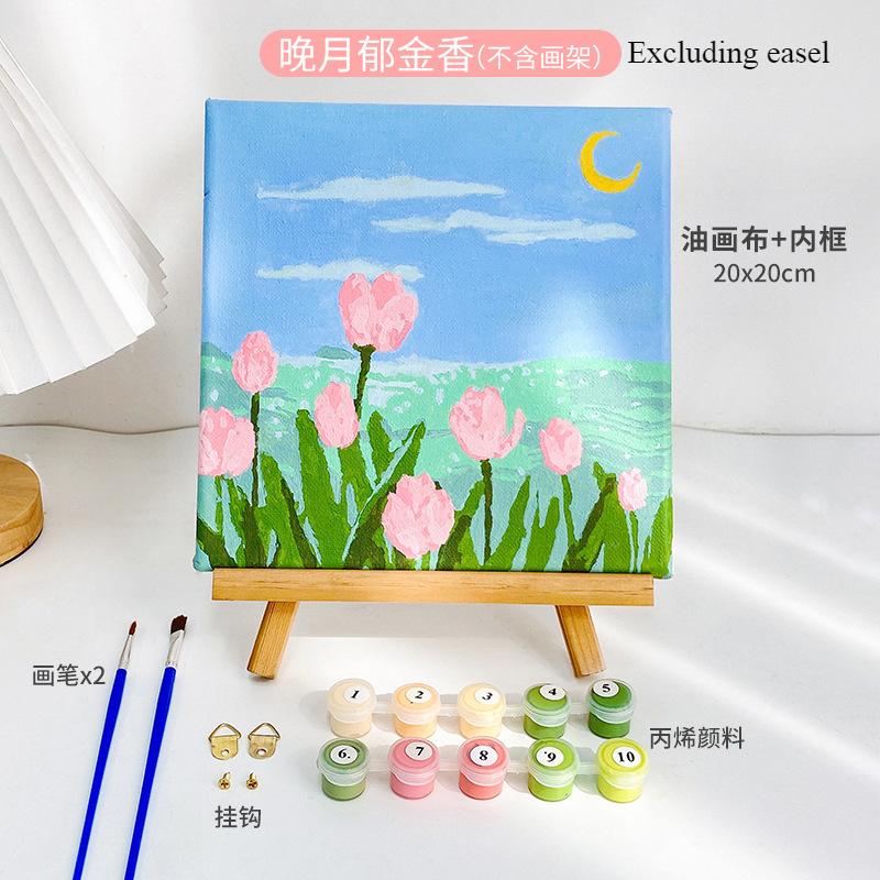 DIY Digital Landscape Oil Painting Coloring Hand Filled Painting Paint By Number Children's Coloring Decorative Landscape