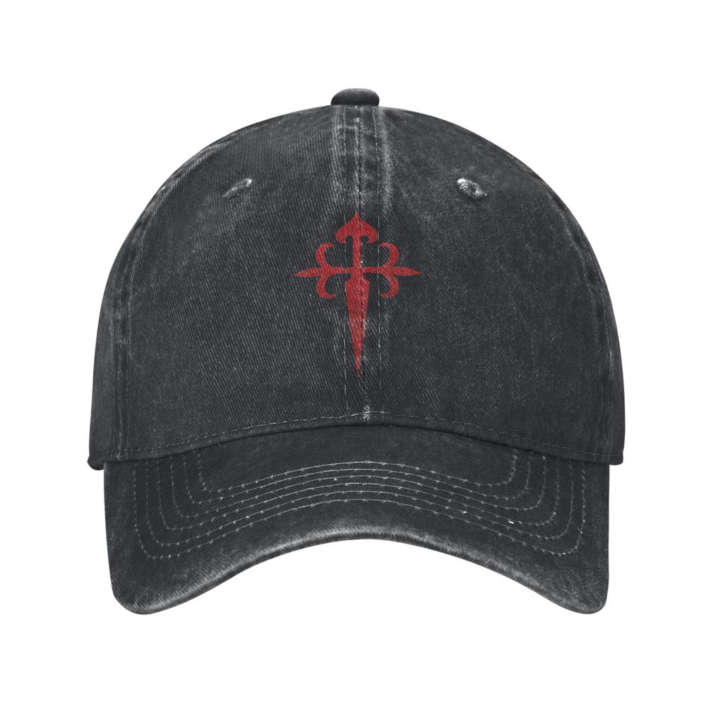 Unisex Women Cross Of Santiago Printed Hat Classic Distressed Denim Baseball Cap Adjustable