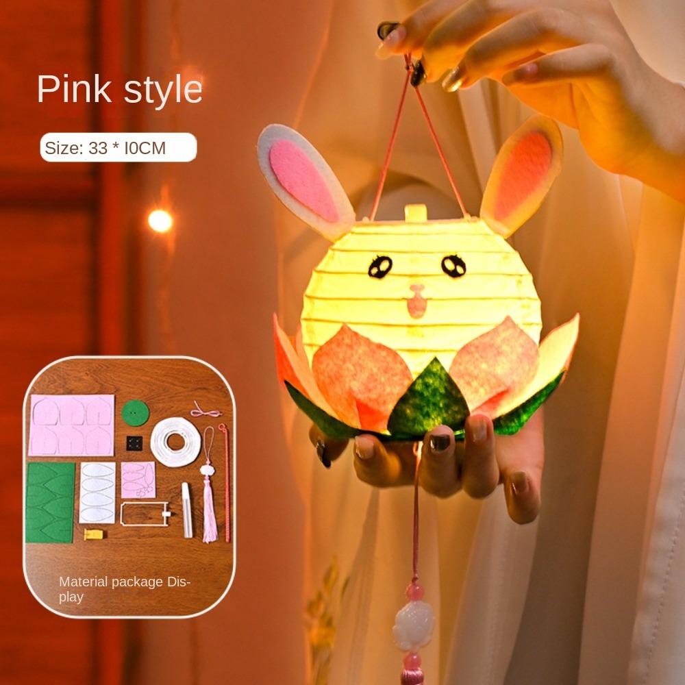 DIY Material Package Lotus Flower Lanterns Glowing Rabbit Lotus Lantern  Hanfu Props