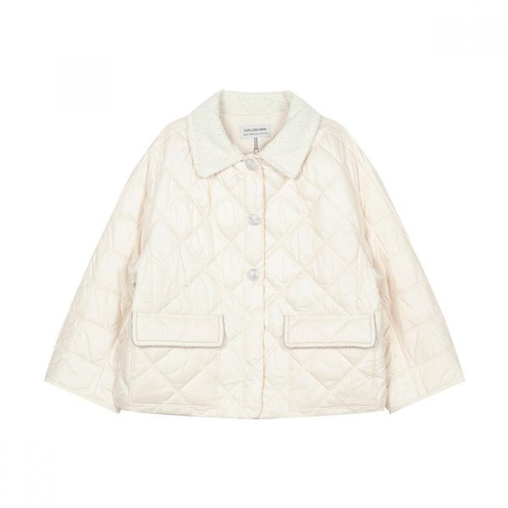 Son Jung Wan Tweed Collar Color Block Shinsul Jumper Zdj6161071