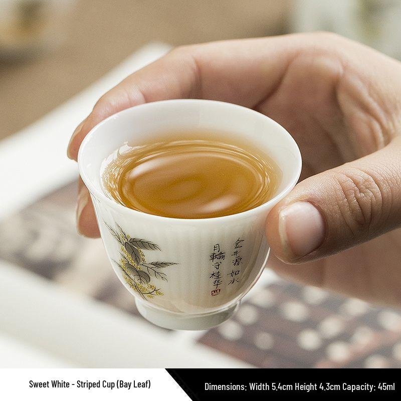 White Unglazed Porcelain Gongfu Tea Tasting Cup for Entertaining and Brewing, Customizable Jade Ceramic Cup for Home Use.