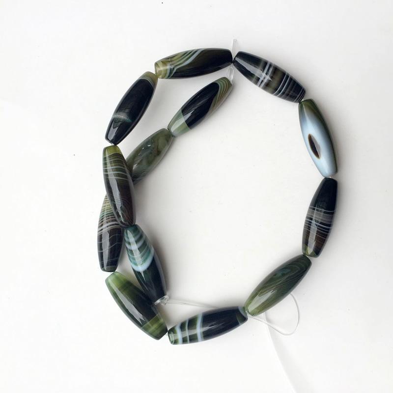 Beads for Jewelry Making measle10X30mm Botswana Agates DIY Christmas Jewelry 15"