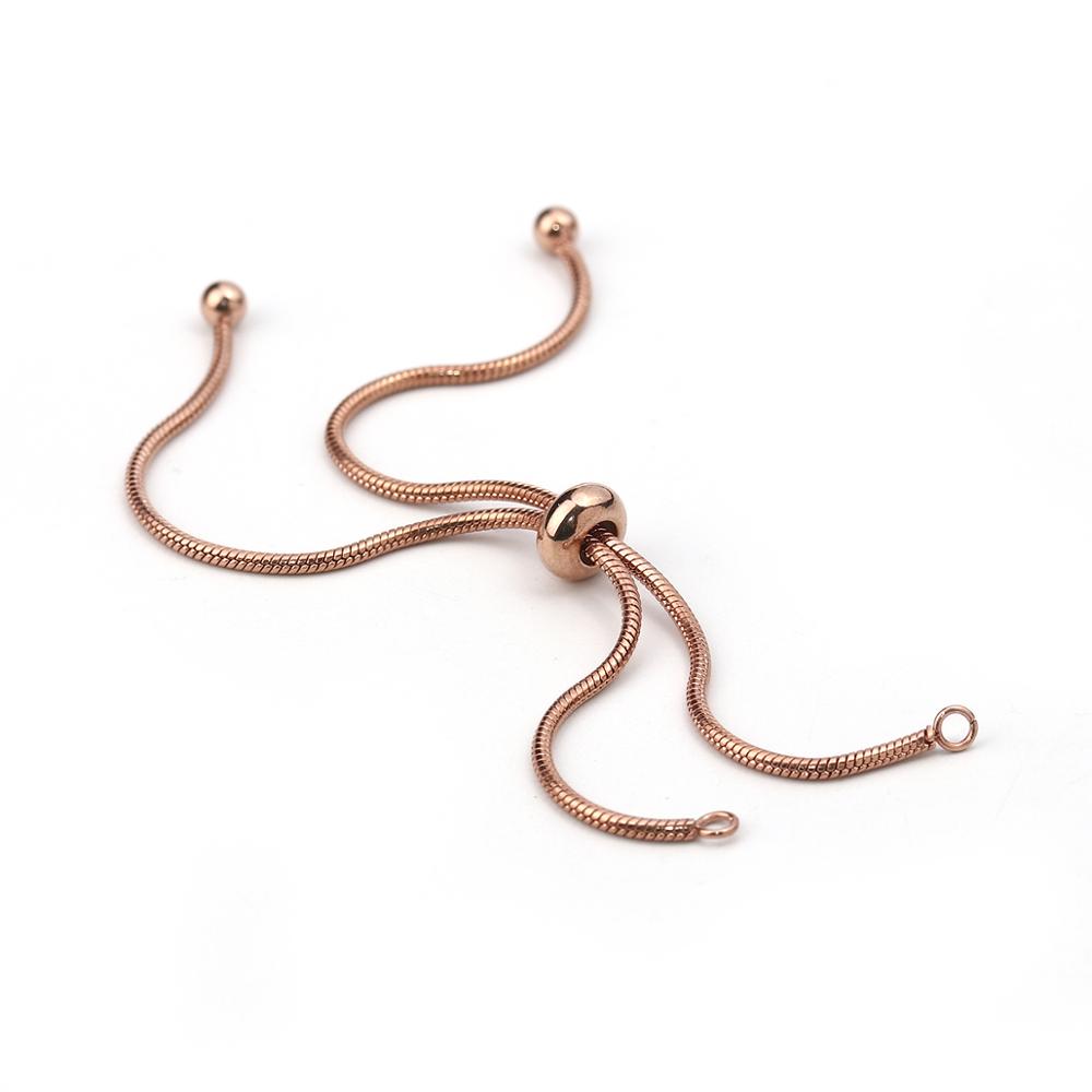 1Piece 304 Stainless Steel Adjustable Slider/Slide Extender Chain For Handmade DIY Making Jewelry Bracelet Findings,