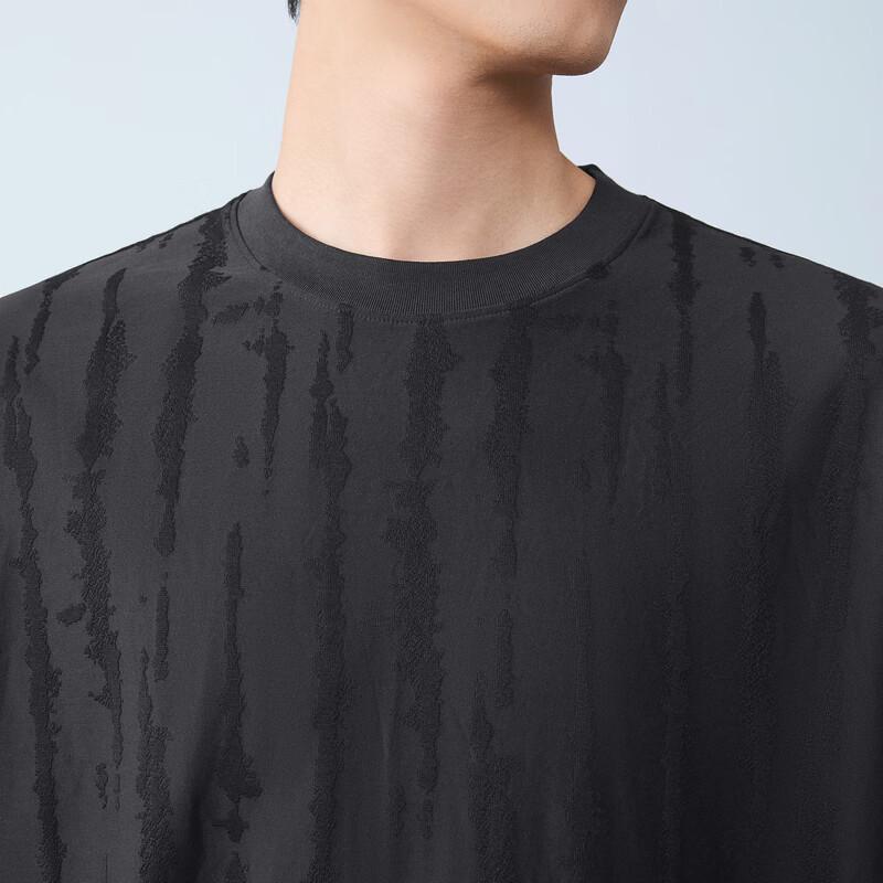 Seven Herren Kurzarm-T-Shirt aus atmungsaktiver Baumwolle mit Struktur aus Xinjiang