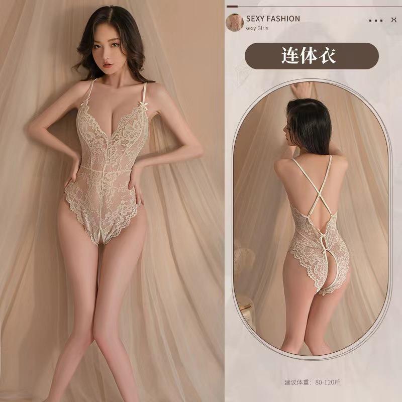 Sex underwear sexy deep small breasts show big conjoined, lace transparent open sexy underwear pure desire uniform
