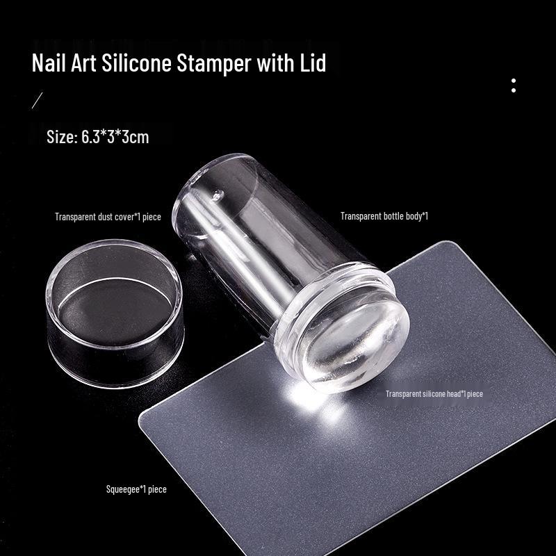 

Набор для стемпинга для ногтей из силикона: Инструмент для французского маникюра со скребком и крышкой