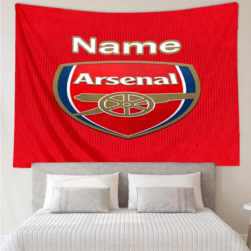 Custom Name Arsenal F.C Print Tapestry, Backdrop, Easy Setup, Ideal for Bedroom, Office & Living Room, with Aesthetic Wall Hanging Decor.