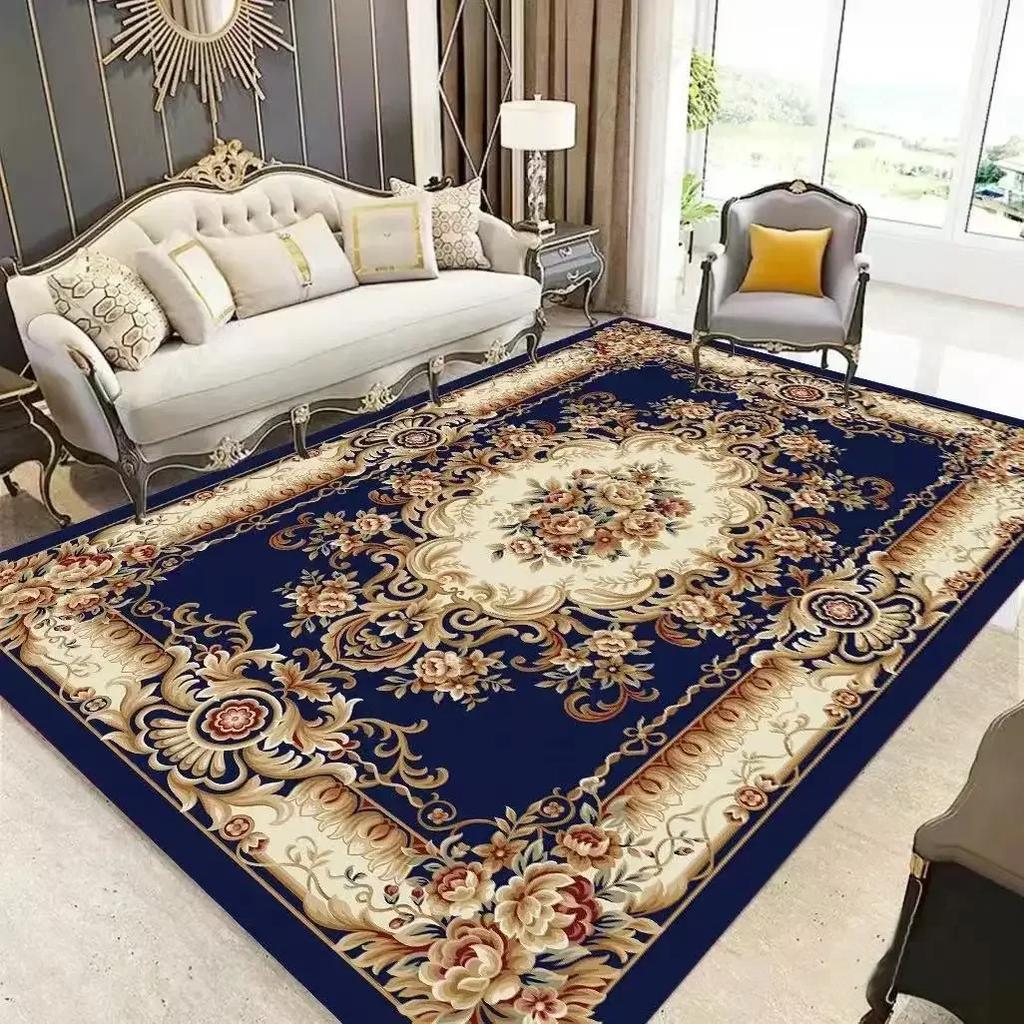 European Style Home Decoration Rugs Living Room Retro Flower Carpet Hall Sofa Large Area Rug Non-slip Room Doorway Soft Foot Mat