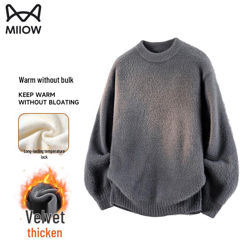 Mao Ren Unisex Thick Warm Round Neck Pullover Sweater