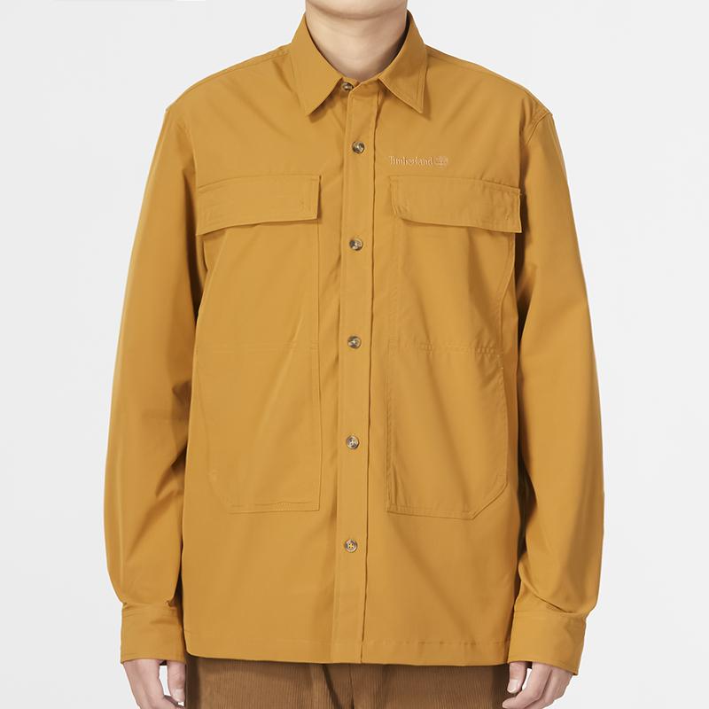 Timberland Jednofarebné logo vyšívané vonkajšie ležérne polo tričko pánske košele Pšenica A6895-P47