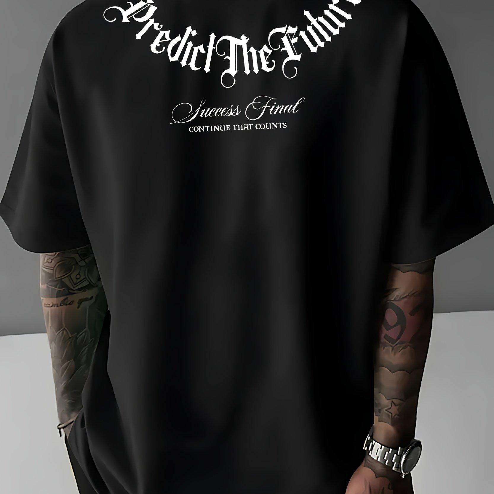 

Summer men s 100% cotton comfortable casual wide plus size prediction for future letter printed round neck short sleeved T-shirt 4XL