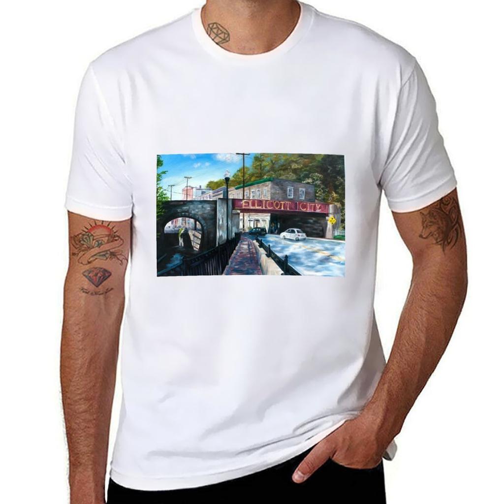 Ellicott City T-Shirt Baumwoll-T-Shirts Mann 100% Baumwoll-T-Shirt 100% T-Shirt Männer 100% Baumwolle Luxusmarken-T-Shirt