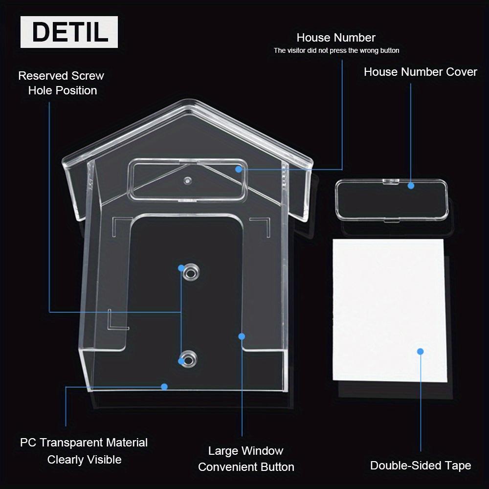 Wireless Doorbell Cover Outdoor Waterproof Call Cover Transparent Door Bell Button Protector Dustproof Ring Button Rain Cover