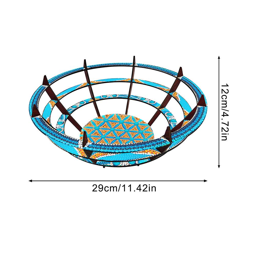 Flower Diamond Painting Wooden Serving Tray Decorative Diamond Art Tableware Manager Tray Good for Parties Or Bed Food Tray