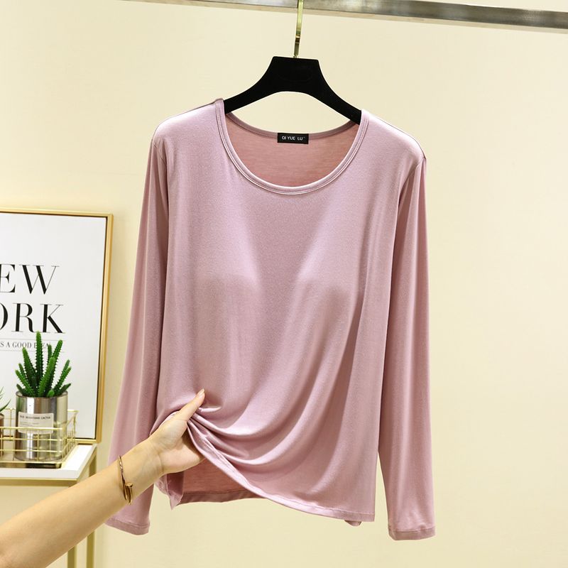 

Модальные тонкие топы свободного кроя, не требующие глажки, с длинными рукавами Pink 2XL (70.00 kg-82.50 kg recommended