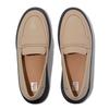 Loafers LEATHER FLATFORM LOAFERS Latte Cm [Fit Flop] F-MODE PADDED-DETAIL Women's Beige/Black 22.0