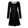 Ladies' Casual Round Neck Long Sleeved Dress Color Loose Waist Pleated Dress