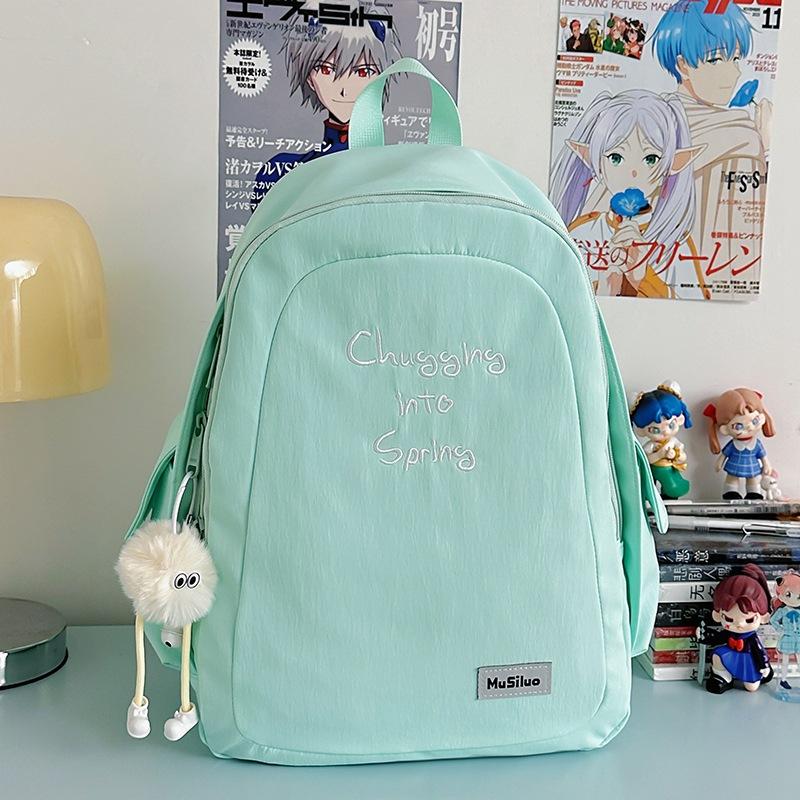 School Bag New Fresh and Sweet Candy Color Backpack Junior High School Students Light Travel Large Capacity Backpack