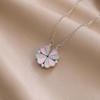 Women's European & American Style Four-Leaf Clover & Heart Pendant Clavicle Necklace