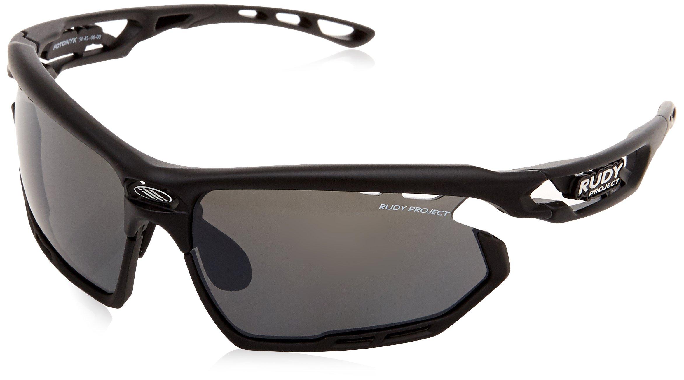 

RUDYPROJECT FOTONYK Photonic Sports Sunglasses with Polarized Matte Black 3FX Gray Bumper Lenses, Frame/Polar Lenses/Black (SP455906-0000)