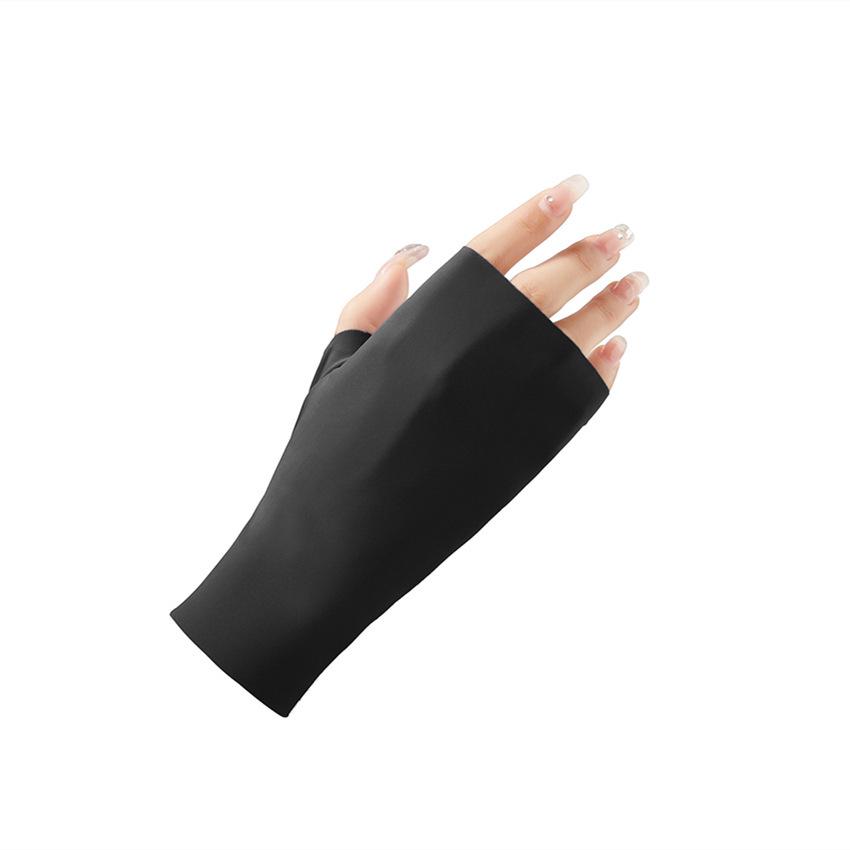 

Женские перчатки без пальцев из ледяного шелка для защиты от солнца для езды на велосипеде и вождения - Дышащие, летние перчатки для нейл-арта.