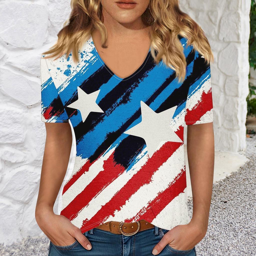 Trička s krátkým rukávem a výstřihem do V pro ženy, módní topy, moderní lehký měkký ležérní letní top