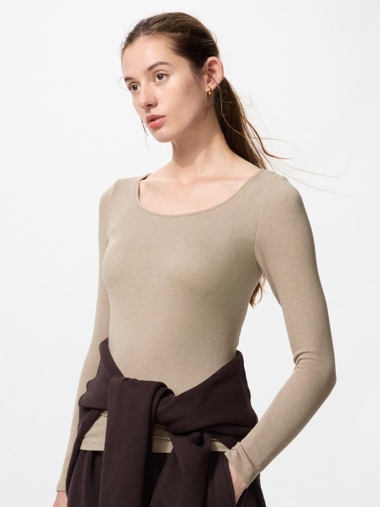 Uniqlo HeaT Tech Lip Bra U Neck T  Long Sleeve  exTra Warm