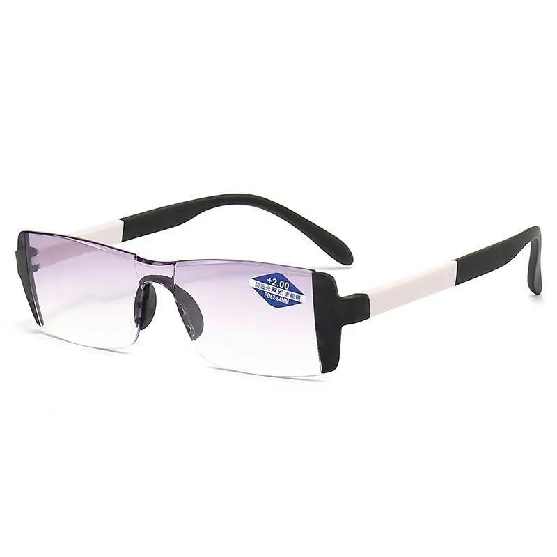 Unisex Fashion Bifocal Reading Glasses Trendy Rimless HD Far Sight Eyeglasses Men Women Ultralight Near Far Eyewear +1.0+1.5+4.0