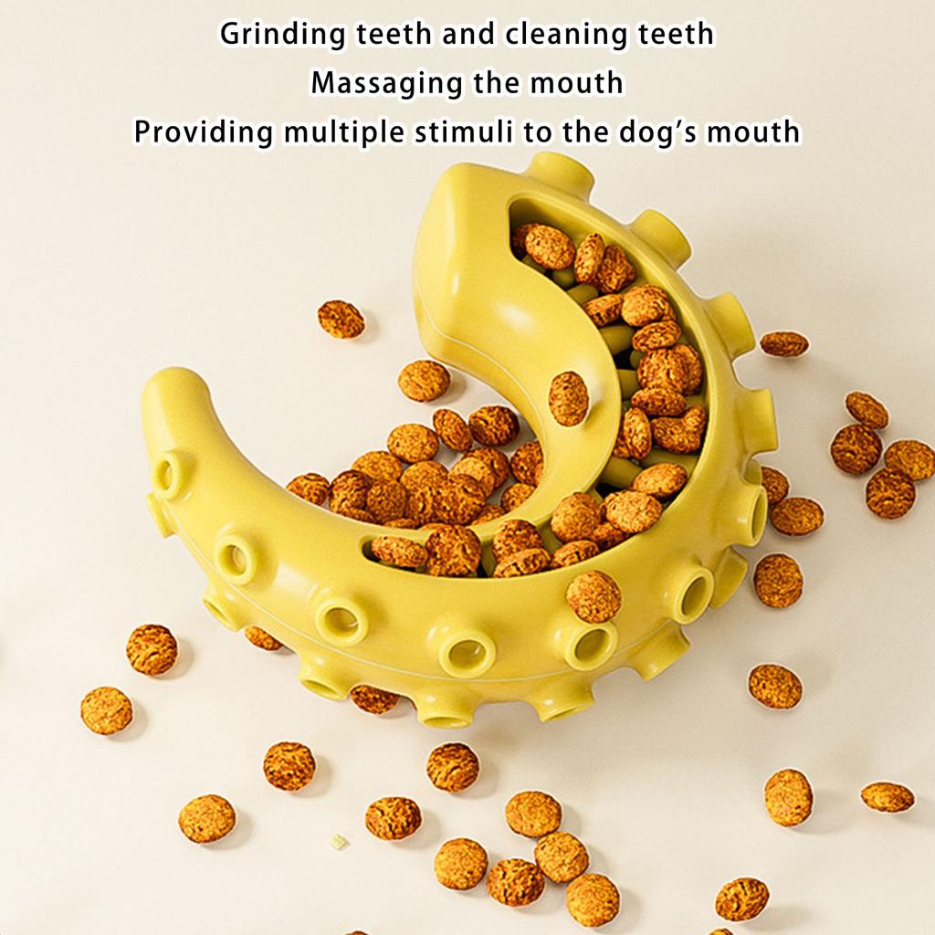 Slow Feeder Dog Toy Tentacle Chew Bone With Treat Dispenser Design Durable Rubber For Dental Health Stress Relief