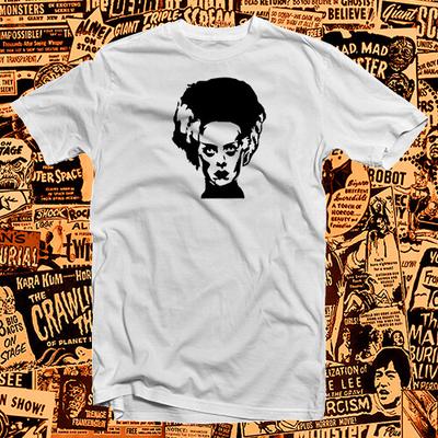 Bride of Frankenstein COTTON T-Shirt Classic Monster Movie Wolfman Dracula Unisex T-Shirt