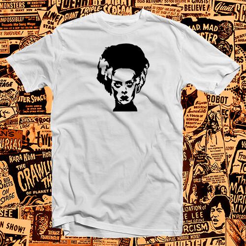

Bride of Frankenstein COTTON T-Shirt Classic Monster Movie Wolfman Dracula Unisex T-Shirt L