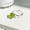 Anello da Dito Geometrico Rotondo Trasparente Colorato alla Moda in Vetro di Cristallo per Donne Amici Accessori Gioielli per Feste Estive