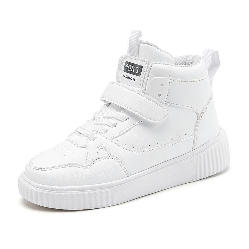 2025 Spring and Autumn New Children's Little White Shoes Sports High Top Boys Board Shoes Students Versatile Girls Casual