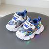 Spring Autumn Boys LED Light Up Sneakers Cartoon Cool Flashing Shoes Non Slip Soft Sole Kids Running Trainers
