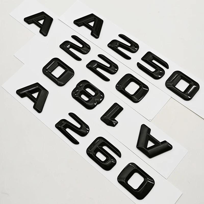 3D ABS Black Car Letters Logo A180 A220 A260 Badge Rear Trunk Emblem Decals For Mercedes Benz A Series A180 A200 A250 A260 W177