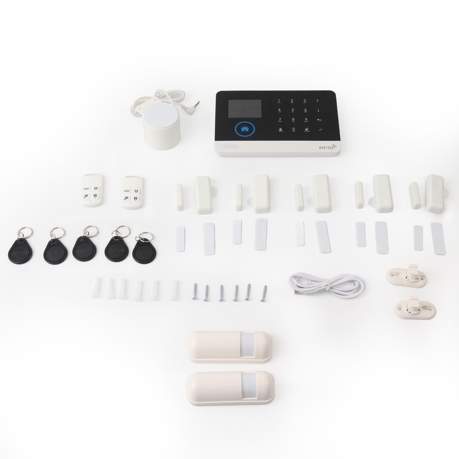 Alarm Security System 433MHz APP Intelligent Voice Control Wireless WiFi GSM Advanced TFT LCD Screen Home Security System
