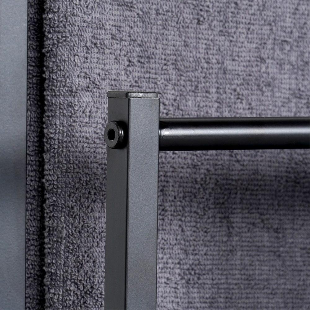 Stojak Na Ręczniki Wieszak Łazienkowy Podłogowy Stojący Metalowy Czarny