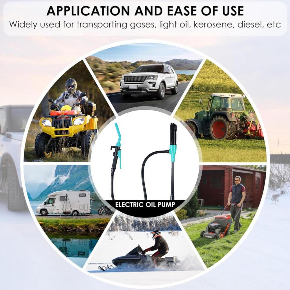 Electric Oil Pump Portable Car Siphon Petrol Fuel Siphon Liquid Transfer Pump Handheld Pump Battery Operated Water Gas Tools