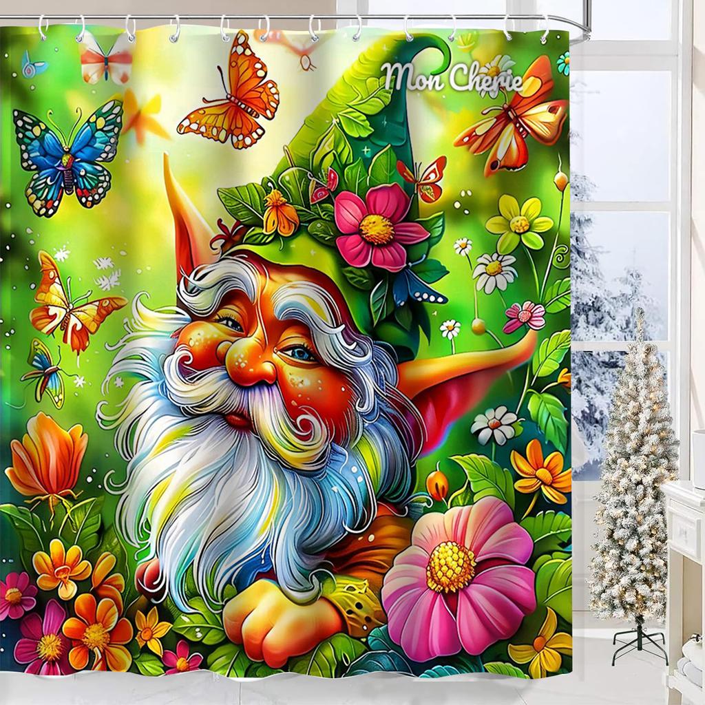 Christmas Tree Santa Claus Print Bathing Curtain Bathroom Shower Curtain With 12 Hooks Bathroom Home Decor And Accessories