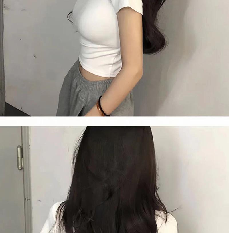 Women's Slim Fit Cotton U-Neck Crop Top - Spring/Summer Short Sleeve Tee